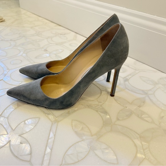MANOLO BLAHNIK BB 38.5 GRAY SUEDE - Picture 3 of 10